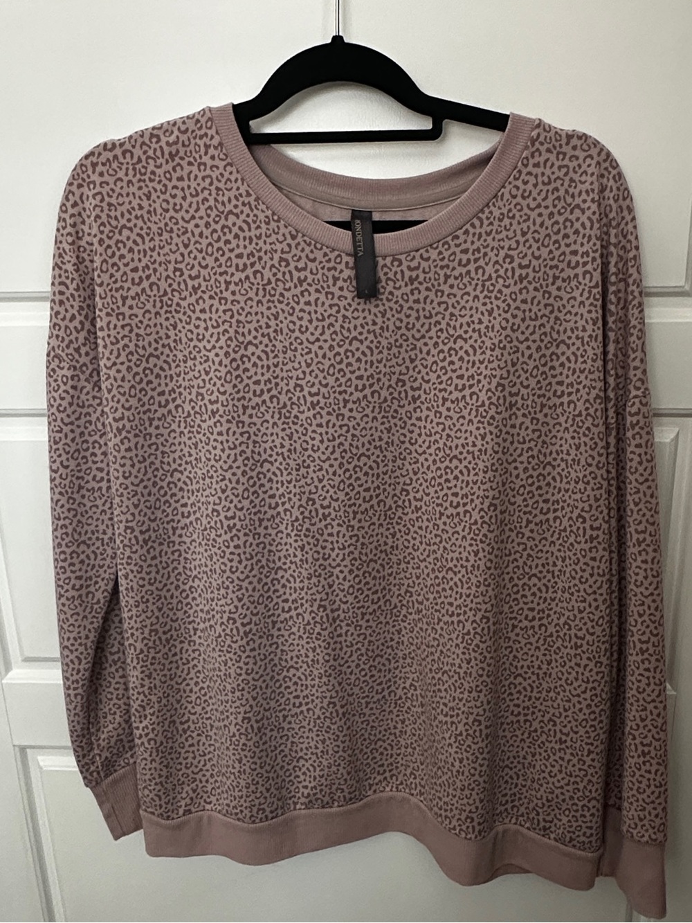 Mondetta Mauve Leopard-Print Long Sleeve Sweatshirt